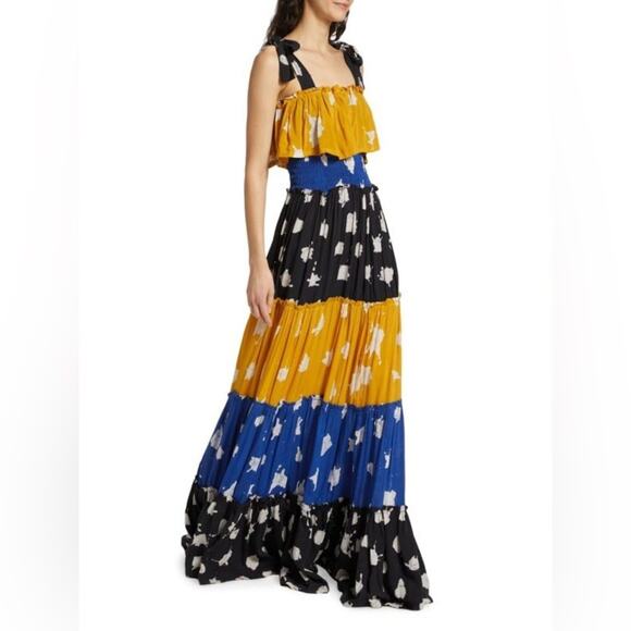 Busayo Dotun Tiered Sleeveless Maxi Dress Size Small African Bohemian Size Small - Picture 1 of 13